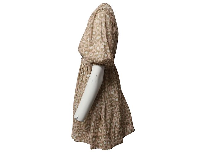 Zimmermann Carnaby gerafftes Minikleid aus Leinen mit Animal-Print - Ansicht 3