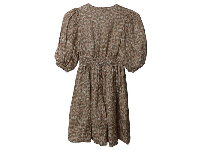 Zimmermann Carnaby gerafftes Minikleid aus Leinen mit Animal-Print - Ansicht 5