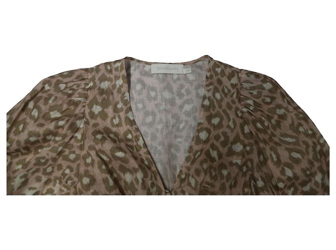 Zimmermann Carnaby gerafftes Minikleid aus Leinen mit Animal-Print - Ansicht 6