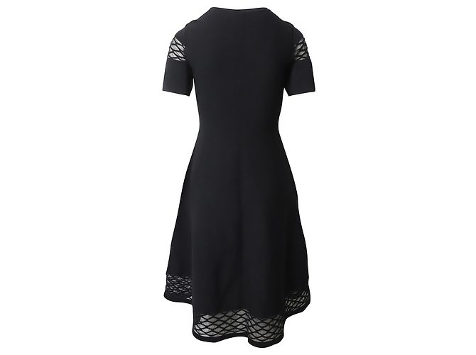 Maje Kleid mit transparentem Strickdesign in schwarzer Viskose - Ansicht 2