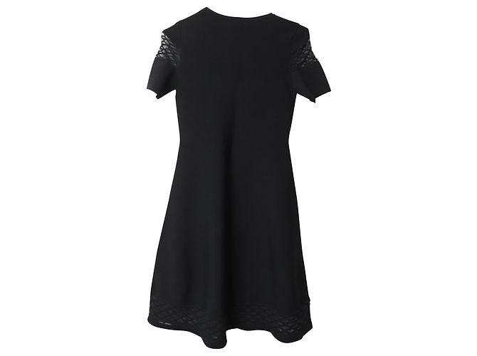 Maje Kleid mit transparentem Strickdesign in schwarzer Viskose - Ansicht 5
