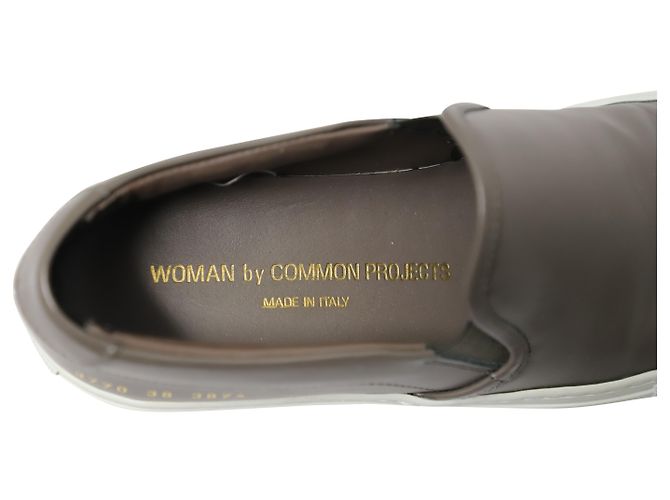 Autre Marque Sneakers Common Projects Tournament Slip-On in Pelle Grigia Grigio - vista 6