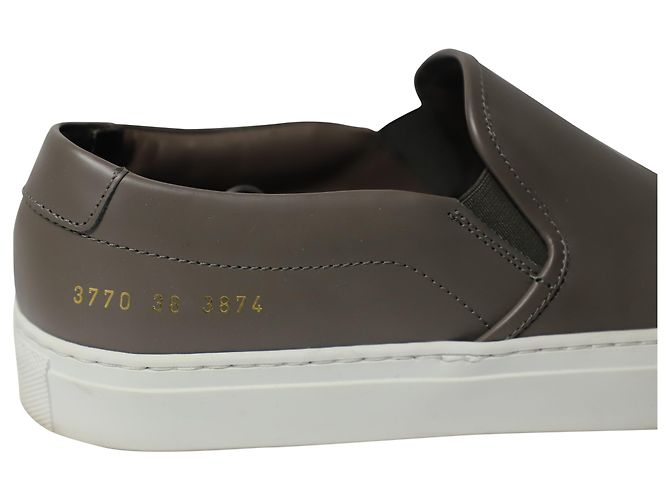 Autre Marque Sneakers Common Projects Tournament Slip-On in Pelle Grigia Grigio - vista 7