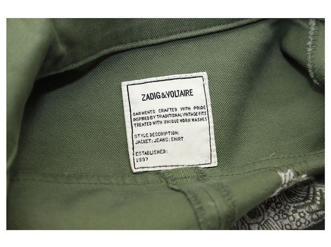 Vestido camisero Record Brodé Tigre de algodón verde caqui Zadig & Voltaire - vista 5