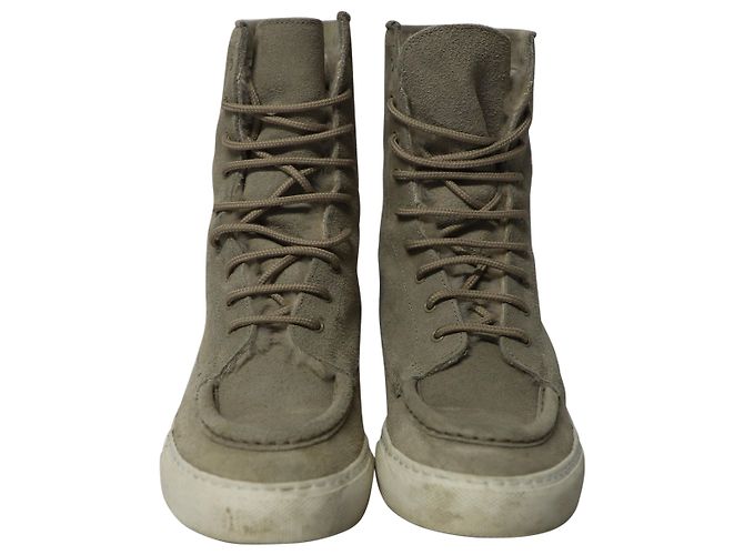 Autre Marque Sneakers alte Common Projects Tournament in shearling in camoscio grigio - vista 2