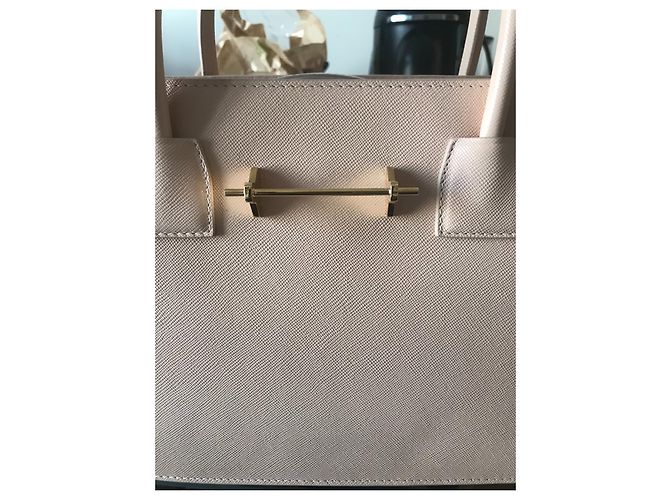 Borsa a mano M2malletier in pelle beige con tracolla - vista 2