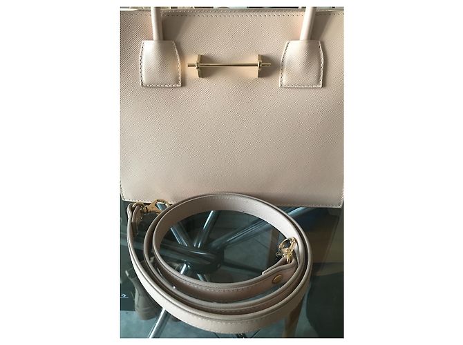 Borsa a mano M2malletier in pelle beige con tracolla - vista 5