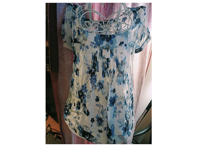 Autre Marque Blusa de seda azul Biscote - vista 2