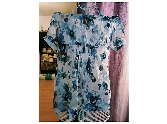 Autre Marque Blusa de seda azul Biscote - vista 3