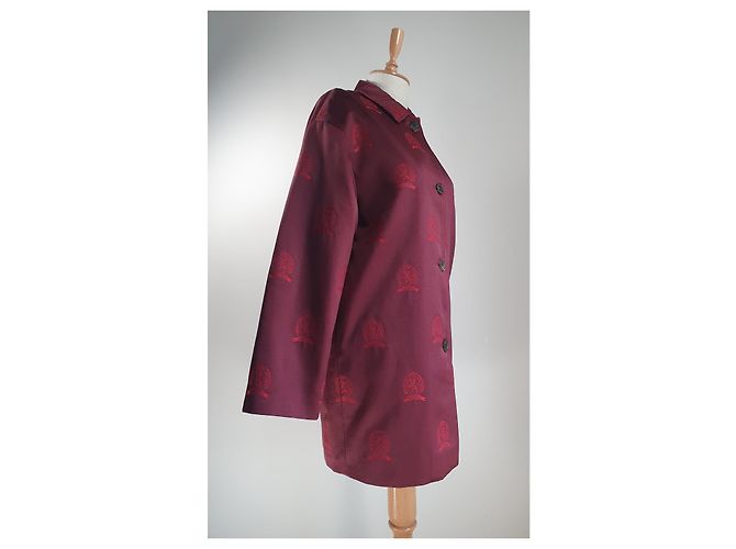 Tommy Hilfiger Lange Jacke mit besticktem Emblem Rot Bordeaux - Ansicht 2