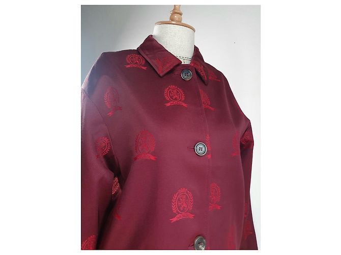Tommy Hilfiger Lange Jacke mit besticktem Emblem Rot Bordeaux - Ansicht 3