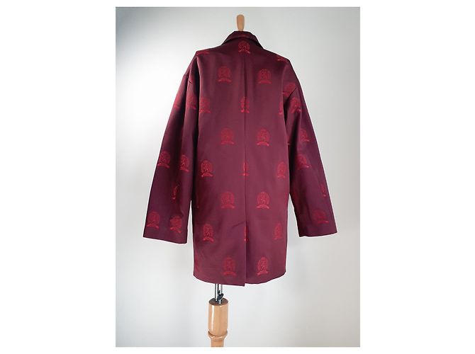 Tommy Hilfiger Lange Jacke mit besticktem Emblem Rot Bordeaux - Ansicht 4
