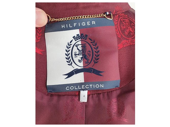 Tommy Hilfiger Lange Jacke mit besticktem Emblem Rot Bordeaux - Ansicht 7
