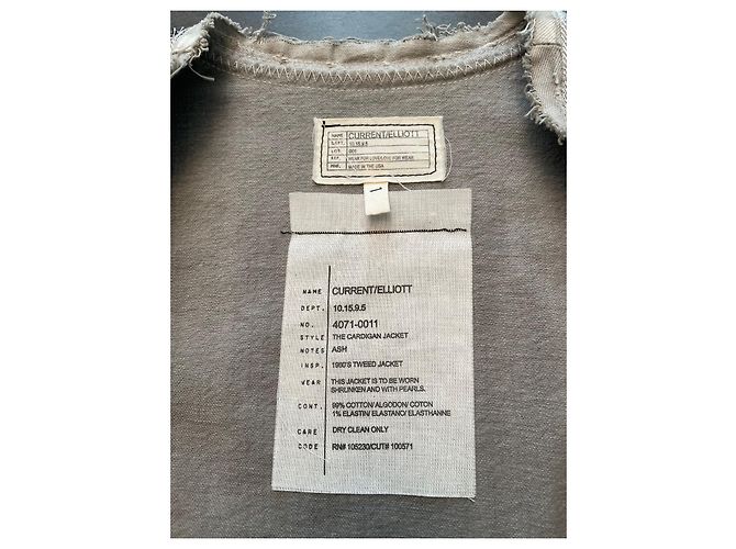 Chaqueta Current Elliott de algodón gris con cadena de metal - vista 4