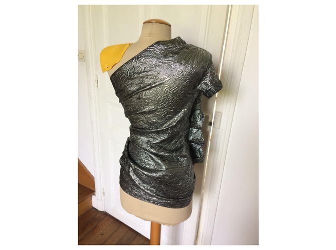 Autre Marque Trägerloses Lamé-Minikleid von Isabelle Marant mit Sternen Silber - Ansicht 4