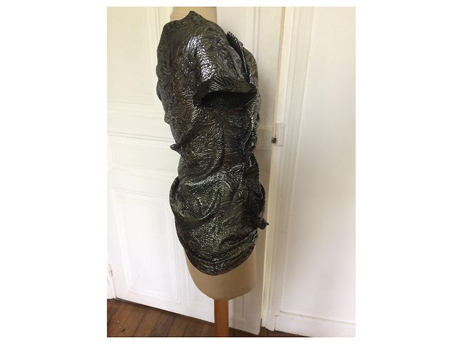 Autre Marque Trägerloses Lamé-Minikleid von Isabelle Marant mit Sternen Silber - Ansicht 5