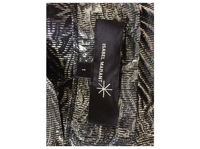 Autre Marque Trägerloses Lamé-Minikleid von Isabelle Marant mit Sternen Silber - Ansicht 6