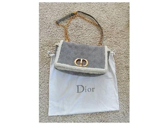 Borsa Christian Dior Caro in montone Grigio - vista 2