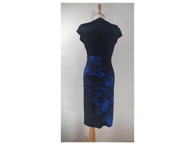 Roberto Cavalli Kleid in Blau Viscose Schwarz - Ansicht 4