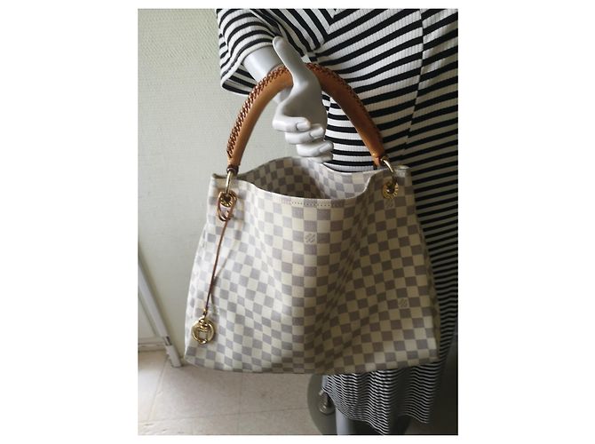 Borsa Louis Vuitton Artsy Damier Azur Bianca Bianco - vista 10
