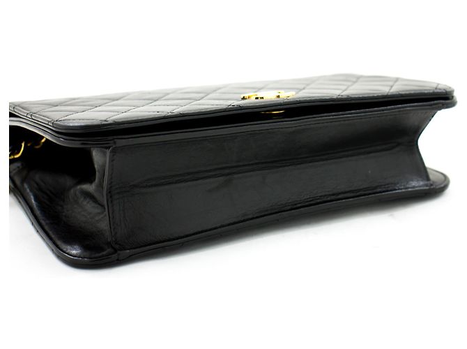 Pochette CHANEL per borsa a tracolla con patta e catena in pelle di agnello trapuntata nera Nero - vista 4