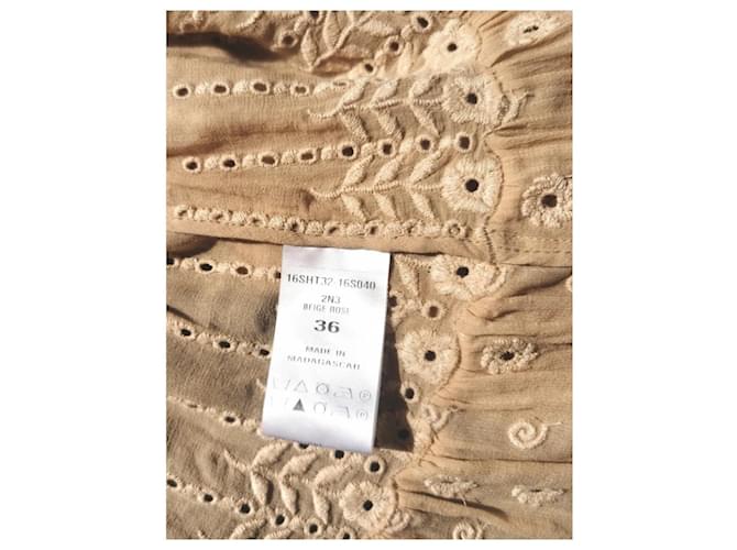 Top Chloé de algodón bordado beige oversize - vista 3