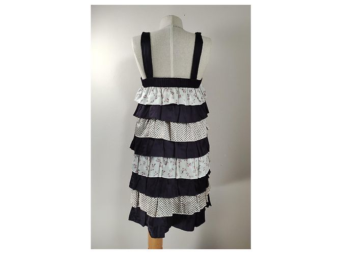 Autre Marque Timo Kleid aus Seide und Baumwolle Mehrfarbig Größe S - Ansicht 2