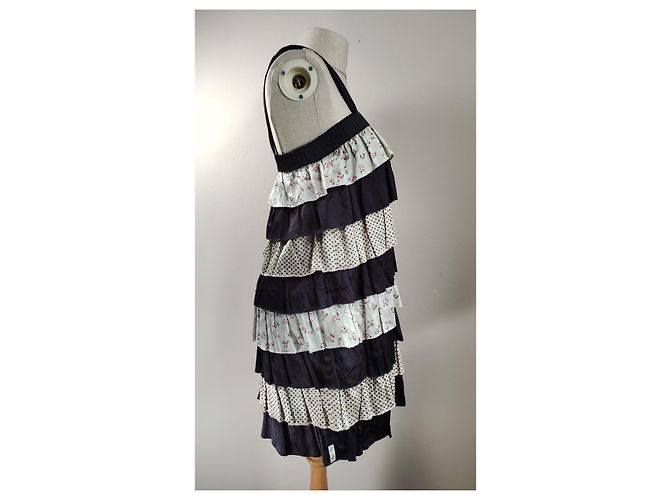 Autre Marque Timo Kleid aus Seide und Baumwolle Mehrfarbig Größe S - Ansicht 3