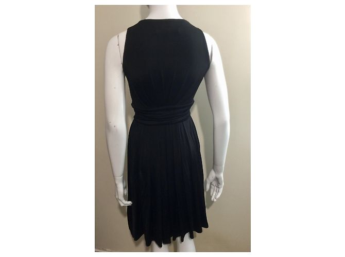 Diane Von Furstenberg Vintage DvF schwarzes drapiertes Kleid aus gestrickter Viskose - Ansicht 3