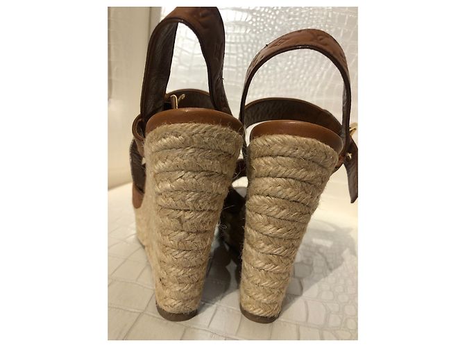 Louis Vuitton Sandales compensées Marron clair - vue 4