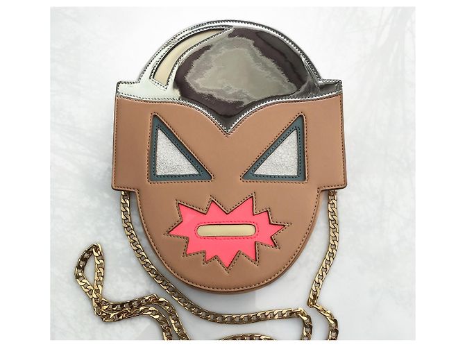 Stella Mc Cartney Borsa Stella McCartney Super Heroes Beige Pelle Verniciata - vista 2