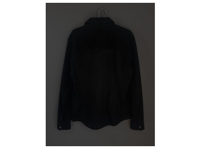 Autre Marque TIGHA Giacca camicia in pelle nera Nero - vista 3