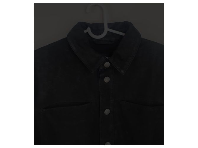 Autre Marque TIGHA Giacca camicia in pelle nera Nero - vista 4
