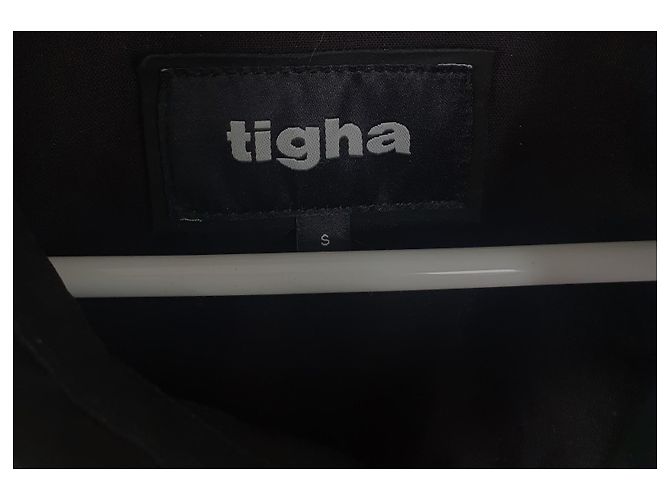 Autre Marque TIGHA Giacca camicia in pelle nera Nero - vista 7