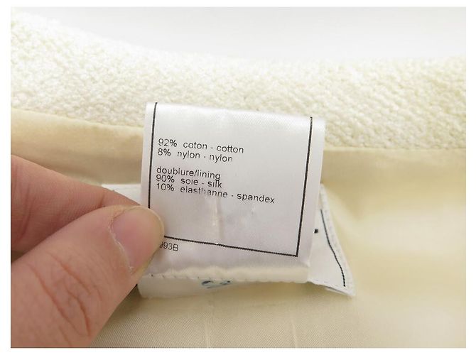 NUEVA CHAQUETA CHANEL P15189 38 METRO 2 CHALECO CHAQUETA BOTONES ALGODÓN CREMA - vista 3
