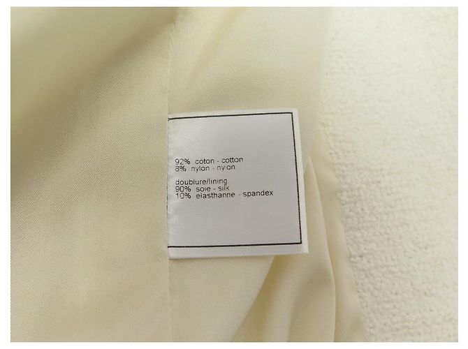 NUEVA CHAQUETA CHANEL P15189 38 METRO 2 CHALECO CHAQUETA BOTONES ALGODÓN CREMA - vista 4