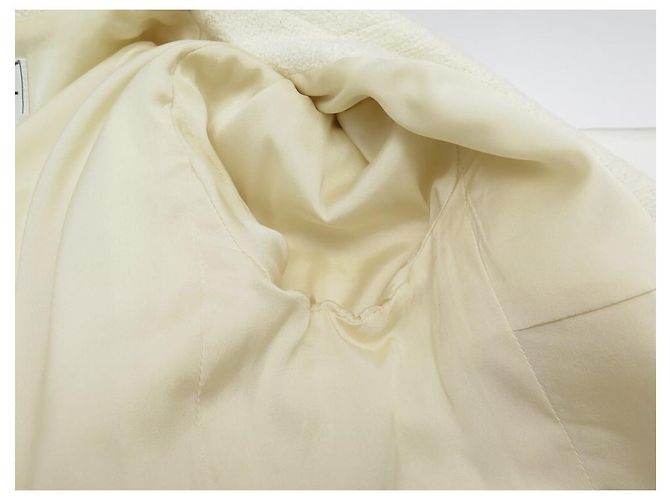 NUEVA CHAQUETA CHANEL P15189 38 METRO 2 CHALECO CHAQUETA BOTONES ALGODÓN CREMA - vista 6