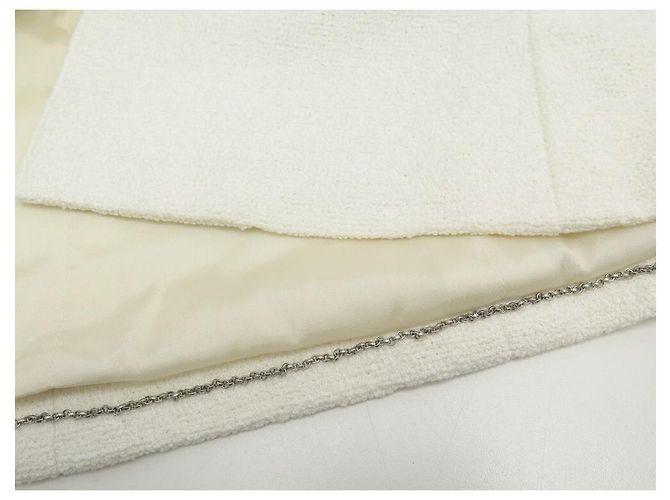 NUEVA CHAQUETA CHANEL P15189 38 METRO 2 CHALECO CHAQUETA BOTONES ALGODÓN CREMA - vista 8