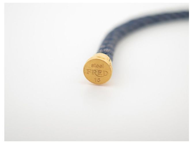 PULSERA FRED CABLE FORCE 10 GM 15cm 6segundo1060 EN ACERO AZUL ORO NUEVO - vista 2