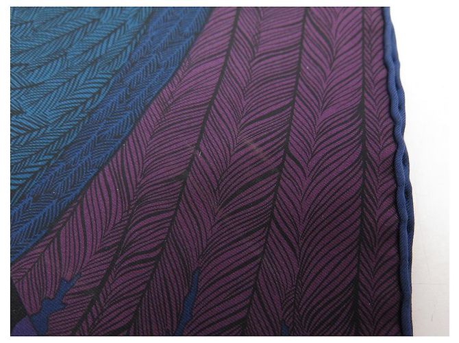 Hermès HERMES ZEBRA PEGASUS GAVROCHE QUADRATISCHER SCHAL 45 SCHALBOX AUS SEIDE + SEIDE Marineblau - Ansicht 7