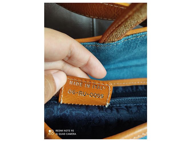 Borsa a mano Christian Dior Caramello e Azzurro Denim Pelle Blu chiaro - vista 9
