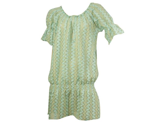 Melissa Odabash Blaues, glänzendes Mini-Sommerkleid mit kurzen Ärmeln, Einheitsgröße - Ansicht 6