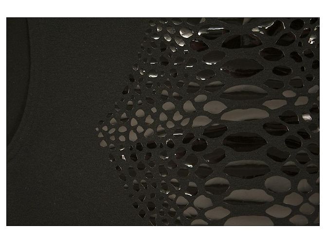 Wolford negro brillante estampado de serpiente leotardo chaleco sin mangas top ajustado S/ P - vista 4
