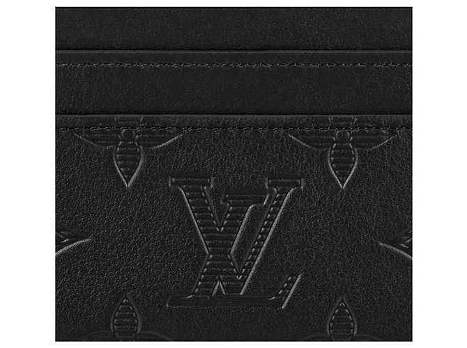 Louis Vuitton LV lined card holder leather Black - view 2