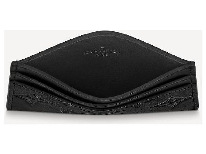 Louis Vuitton LV lined card holder leather Black - view 3