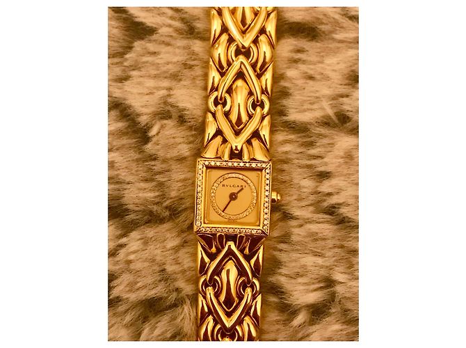 Reloj pulsera Bulgari de oro amarillo 18k con diamante Gold hardware - vista 2