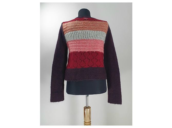 Odd Molly Strickjacke Dunkelrot Wolle Mohair Mehrfarben Bordeaux - Ansicht 3