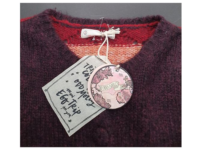 Odd Molly Strickjacke Dunkelrot Wolle Mohair Mehrfarben Bordeaux - Ansicht 4