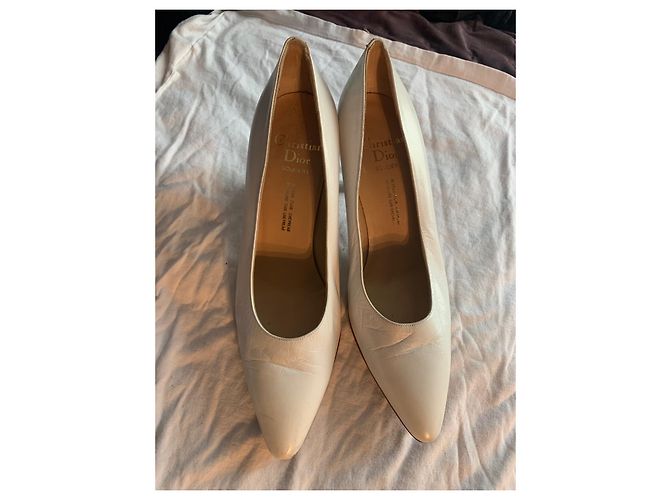 Décolleté Christian Dior in pelle bianca Bianco - vista 3