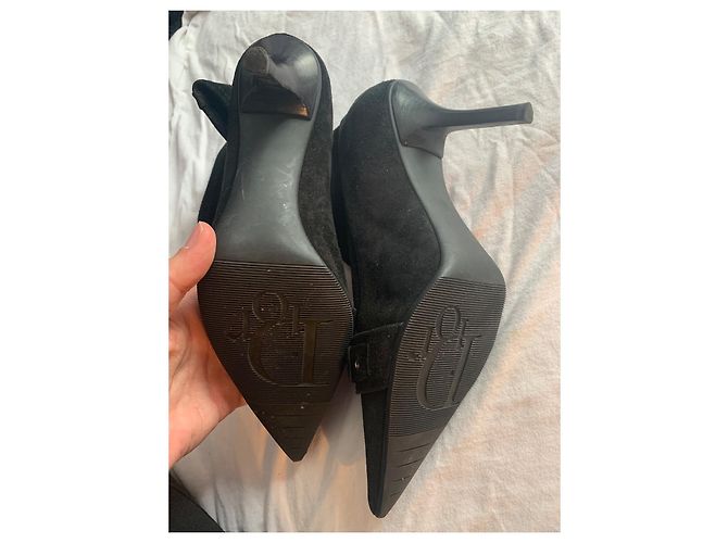 Stivaletti Christian Dior in pelle di cervo neri Nero - vista 3